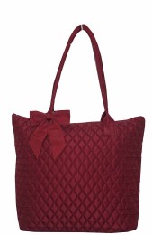 Small Quilted Tote Bag-BU1515/BURGANDY